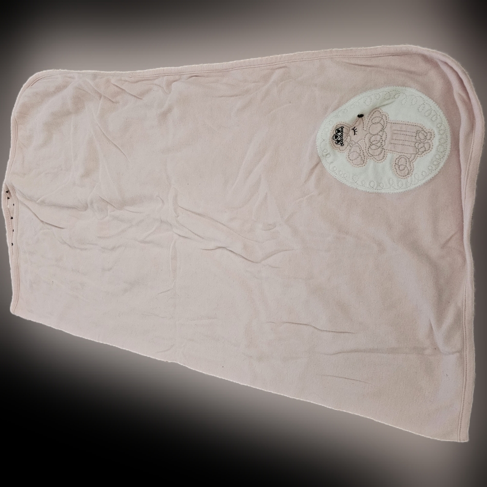 Poodle blanket pink black hearts